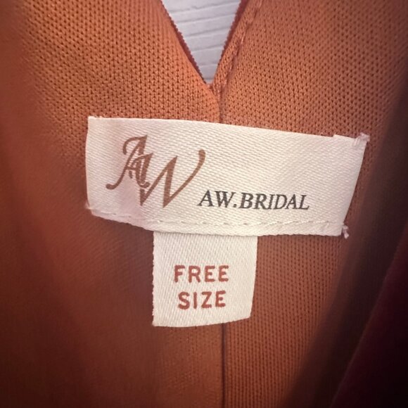 NWOT AW Stretto Velvet Wrap Dress, Burnt Orange, Bridesmaid, Size 14-16 Custom - Picture 8 of 8